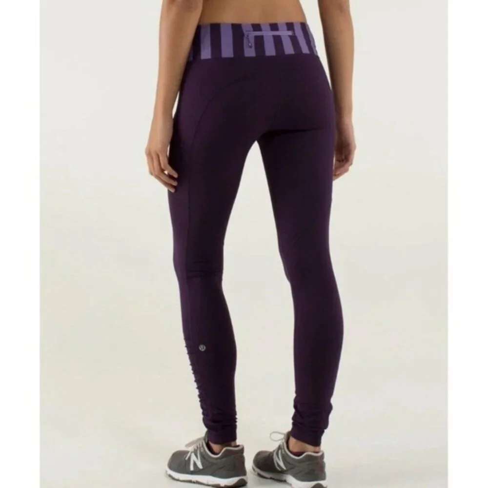 Lululemon Women's Size 8 Deep Zinfandel‎ Speed Tight Brushed Interlock Leggings